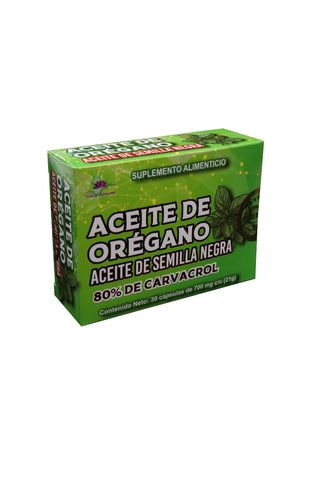 CAPS. ACEITE DE ORÉGANO Y ACEITE DE SEMILLA NEGRA  80% DE CARVACOL C/30 700 MG*