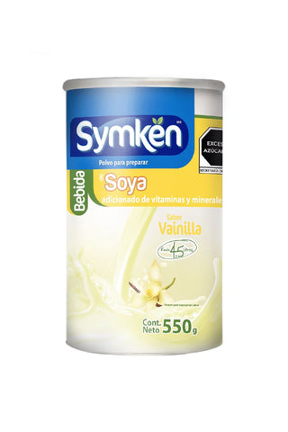 SYMKEN POLVO PARA PREPARAR BEBIDA DE SOYA BOTE SABOR VAINILLA 550G