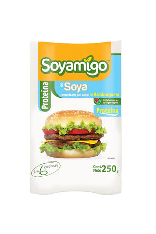SOYAMIGO ALIMENTO DE SOYA SABOR HAMBURGUESA 250GR.