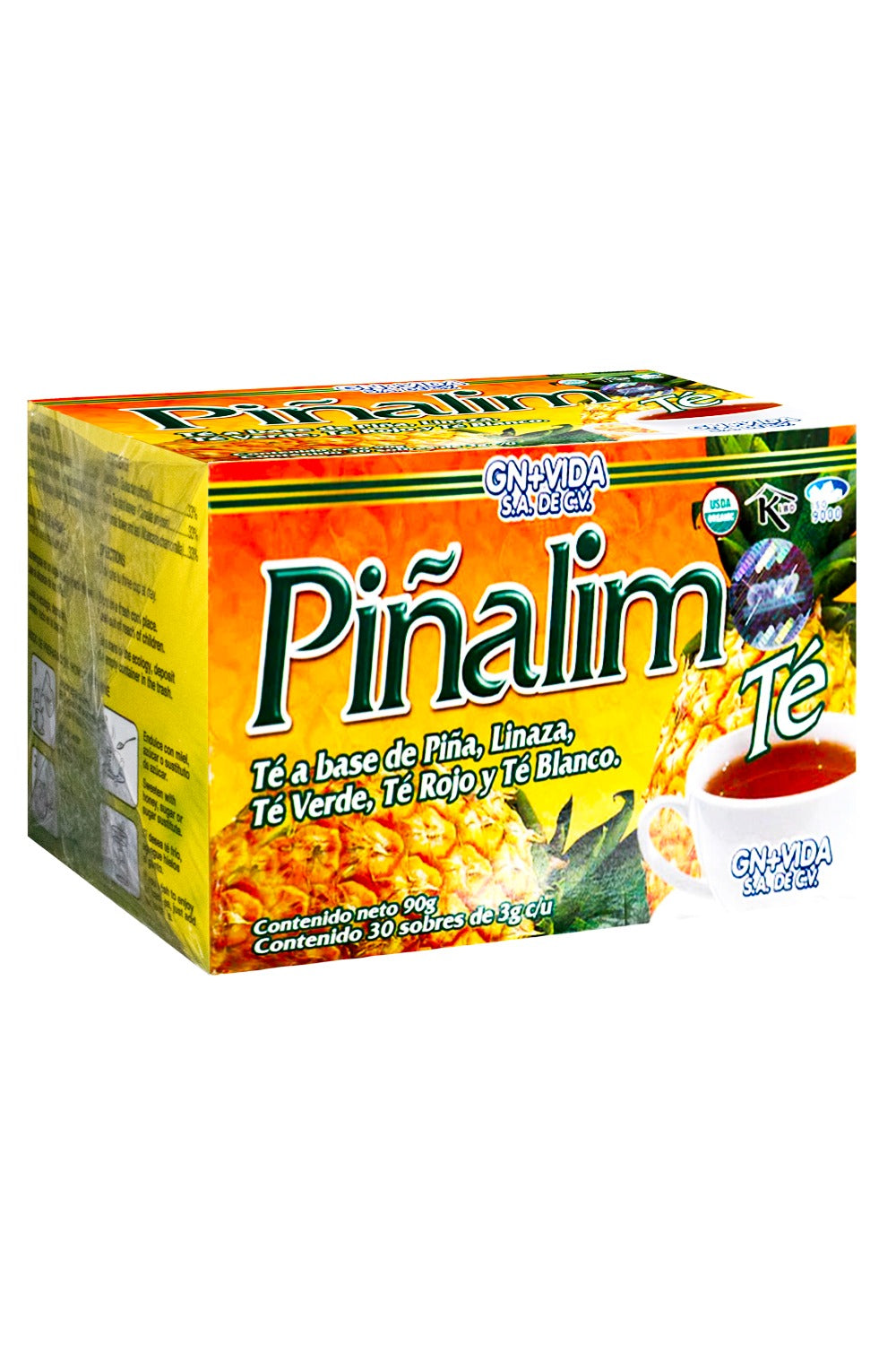 TÉ PIÑALIM C/30 SOBRES DE 3 GR C/U . TÉ A BASE DE PIÑA, LINAZA, TÉ VER ...