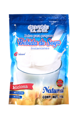 POLVO PARA PREPARAR BEBIDA DE SOYA NATURAL INSTANTÁNEA 1 KG. DELICIOSA,  0% COLESTEROL, 0% HARINA Y LIBRE DE LACTOSA. GARANTIA DE CÁLIDAD.