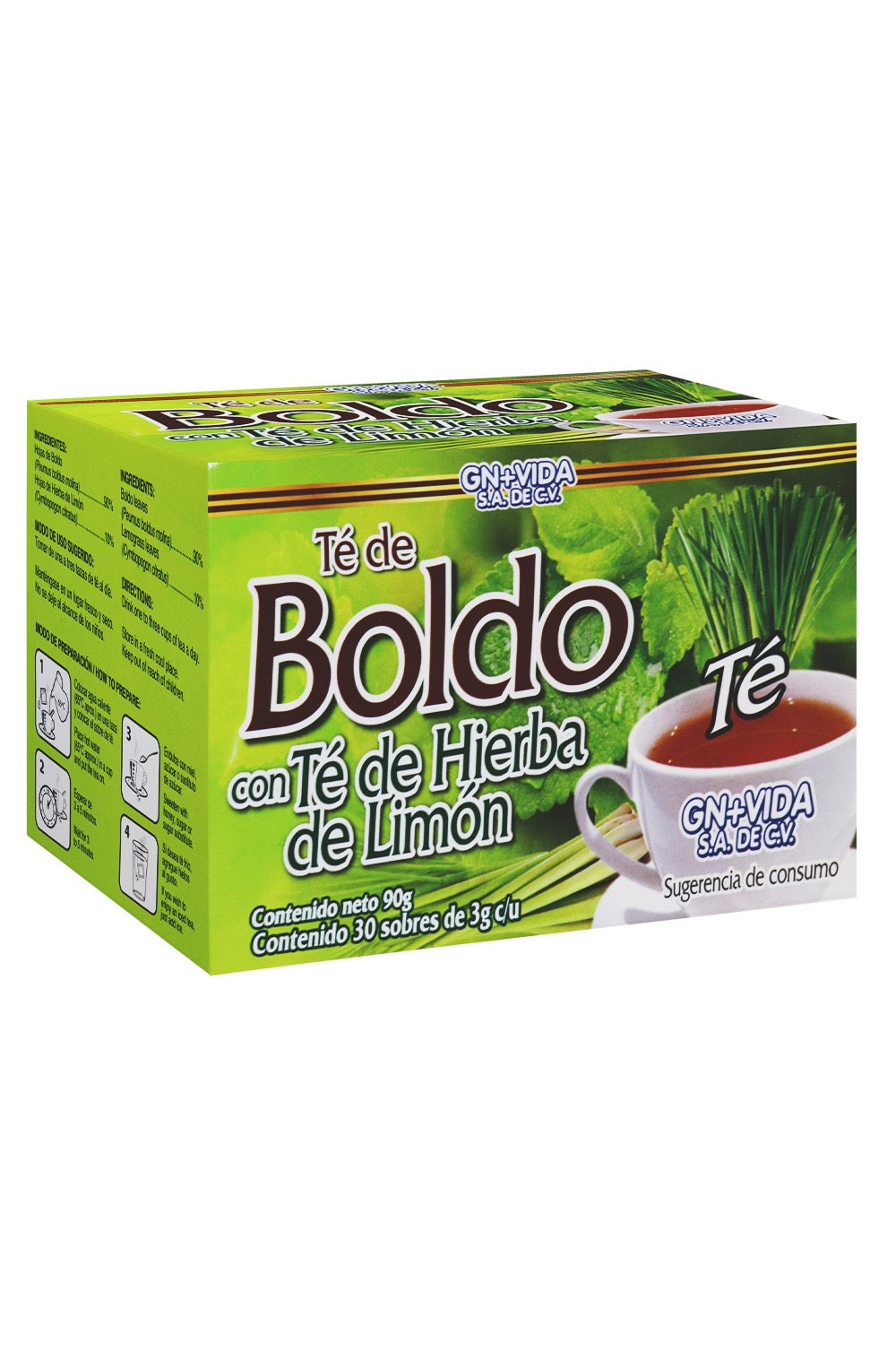 TÉ BOLDO CON TÉ DE HIERBA DE LIMÓN C/30 SOBRES DE 3GR C/U. | caalfrabet ...