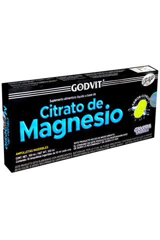 AMP. CITRATO DE MAGNESIO SOLUCIÓN INGERIBLE C/10 AMP. DE 10 ML C/U. SABOR CITRUS