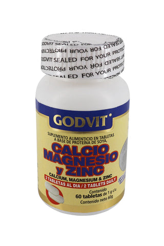 TBS. CALCIO MAGNESIO Y ZINC C/60  DE 1 GR C/U.