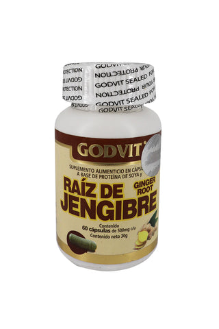 CAPS. RAÍZ DE JENGIBRE C/60 DE 500MG C/U.