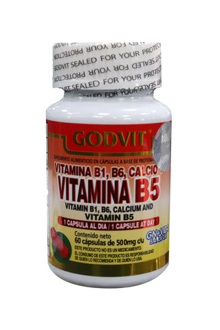 CAPS. VITAMINA B1, B5, B6 Y CALCIO C/60