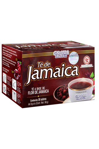 TÉ DE JAMAICA C/30 SOBRES DE 3 GR C/U. TÉ A BASE DE FLOR DE JAMAICA.