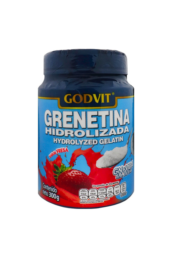 POLVO GRENETINA HIDROLIZADA SABOR FRESA C/300 GR Hidrolized gelatin