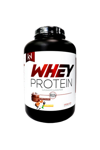 POLVO WHEY PROTEIN SABOR DOBLE CHOCOLATE/ VAINILLA CANELA 2.26 KG = 5LBS