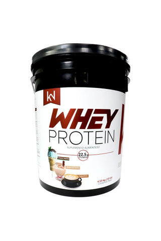 POLVO WHEY PROTEIN SABOR CHOCOMENTA/ ARROZ CON LECHE/ CAPUCHINO 4.53KG = 10LBS CUBETA