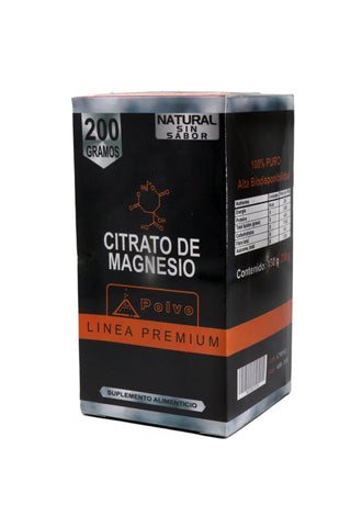 POLVO CITRATO DE MAGNESIO C/200 GRS  Linea Premium 1x64*