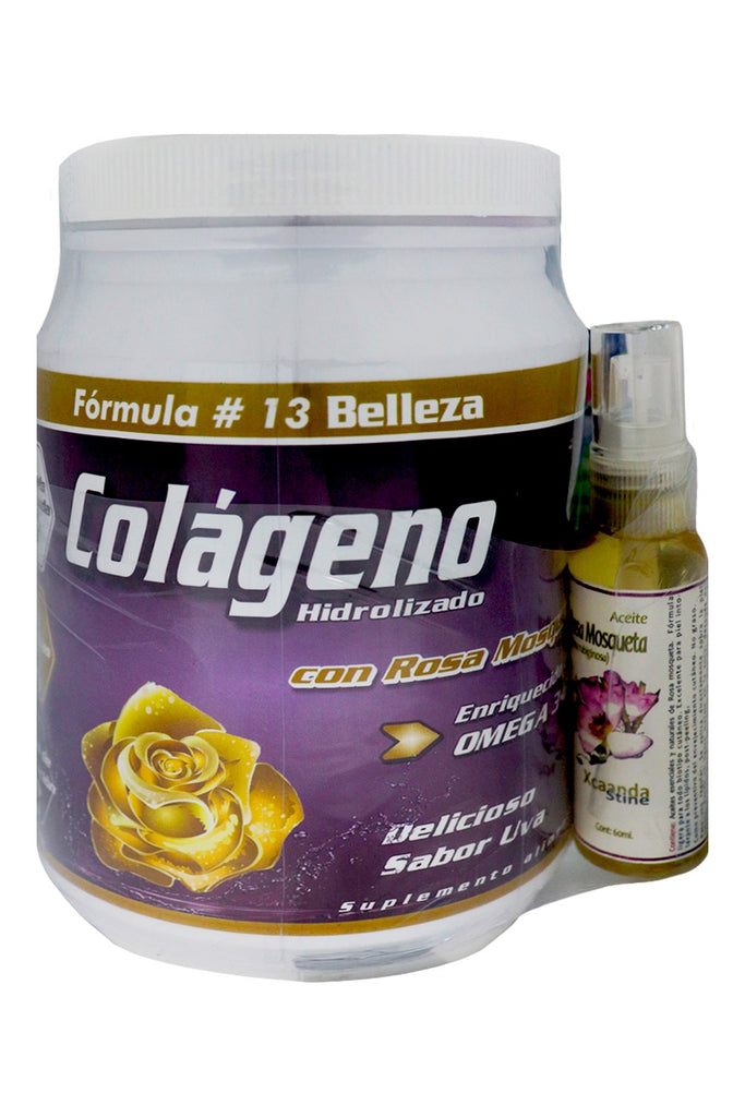 POLVO COLAGENO HIDROLIZADO CON ROSA MOSQETA FORMULA #13 BELLEZA 1 KG ...
