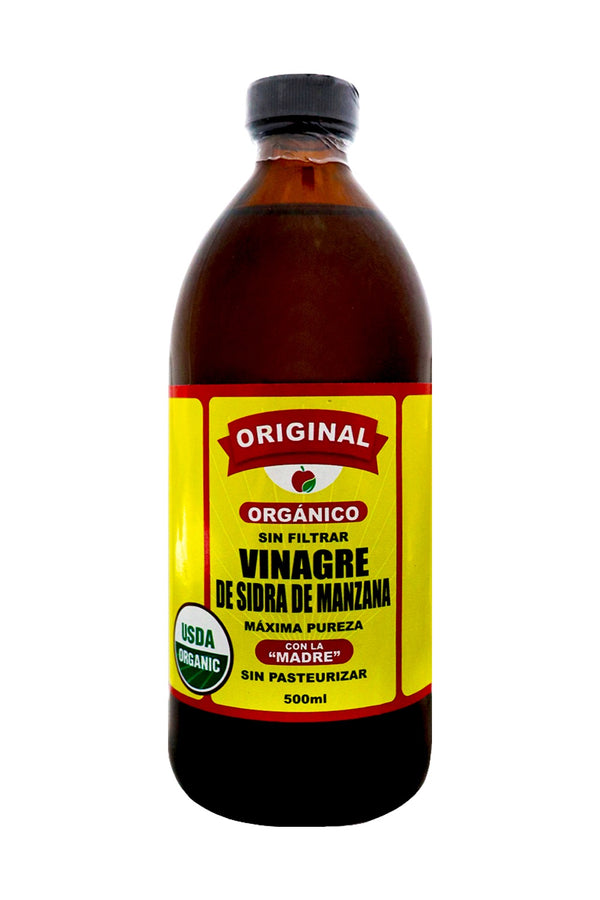 VINAGRE SIDRA DE MANZANA MAXIMA PUREZA CON LA MADRE 500 ML*