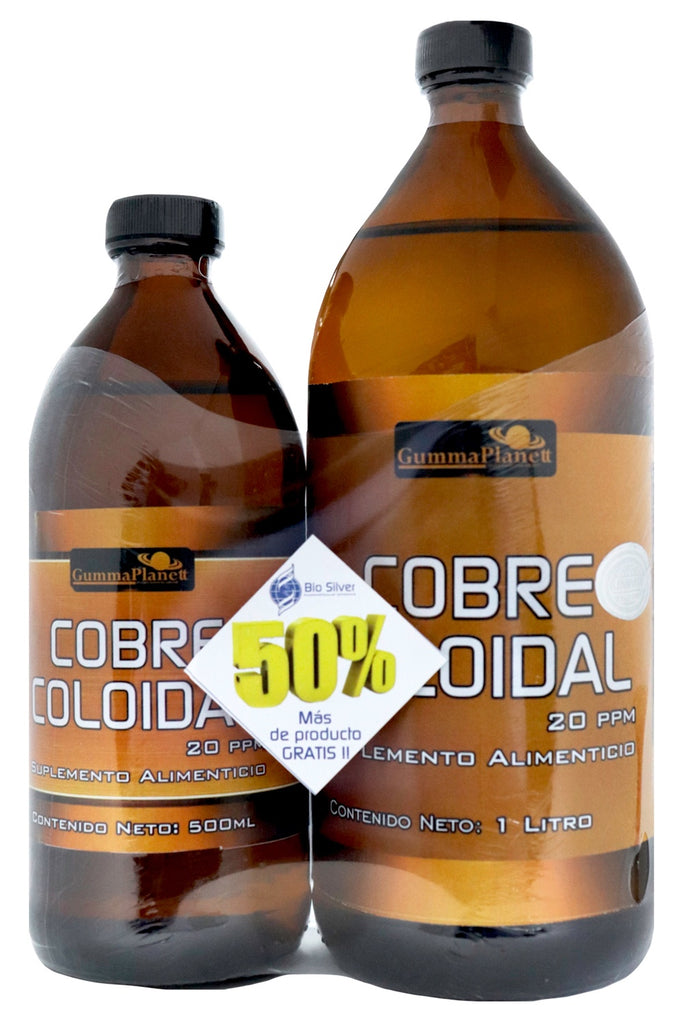 COBRE COLOIDAL 1000 ML + 500 ML GRATIS 20 PPM * 1X12 | caalfrabet.com.mx