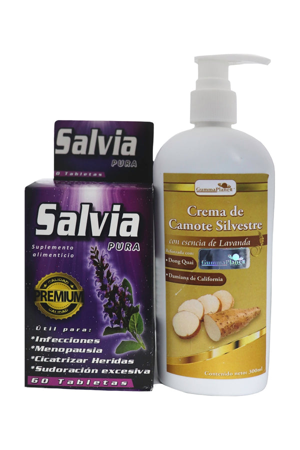 TBS. SALVIA PURA C/60 + CREMA DE CAMOTE SILVESTRE GRATIS * 1X42