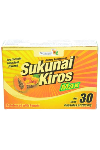 CAPS. SUKUNAI KIROS MAX C/30* lecitina de soya,raiz de lima,linaza.