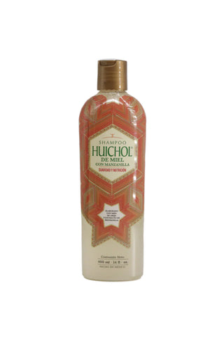 SHAMPOO DE MIEL CON MANZANILLA DEL INDIO HUICHOL 400ml* Suavidad y nutricion.1X12
