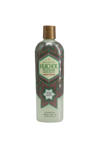 SHAMPOO DE JOJOBA Y BERGAMOTA DEL INDIO HUICHOL 400ml* Brillo y Vitalidad.1X12
