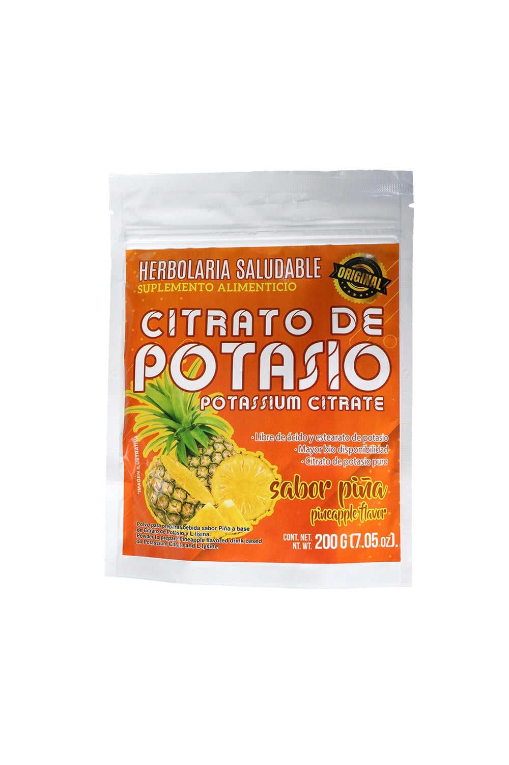 Polvo Citrato De Potasio Sabor PiÑa 200 Gr 1x42 Mx 5250