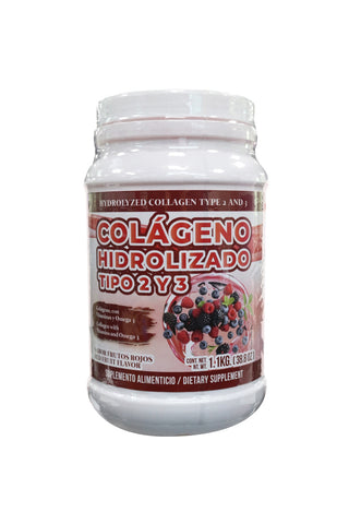 COLAGENO HIDROLIZADO TIPO 2 Y 3 1.100 KG SABOR FRUTOS ROJOS*