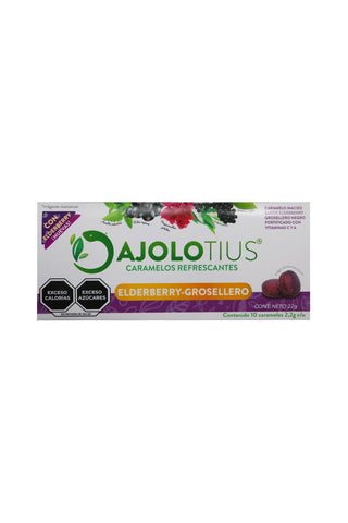 CARAMELO REFRESCANTE EN CARTERITA AJOLOTIUS ELDERBERRY-GROSELLERO BLISTER C/10  22 GR 1X240 I