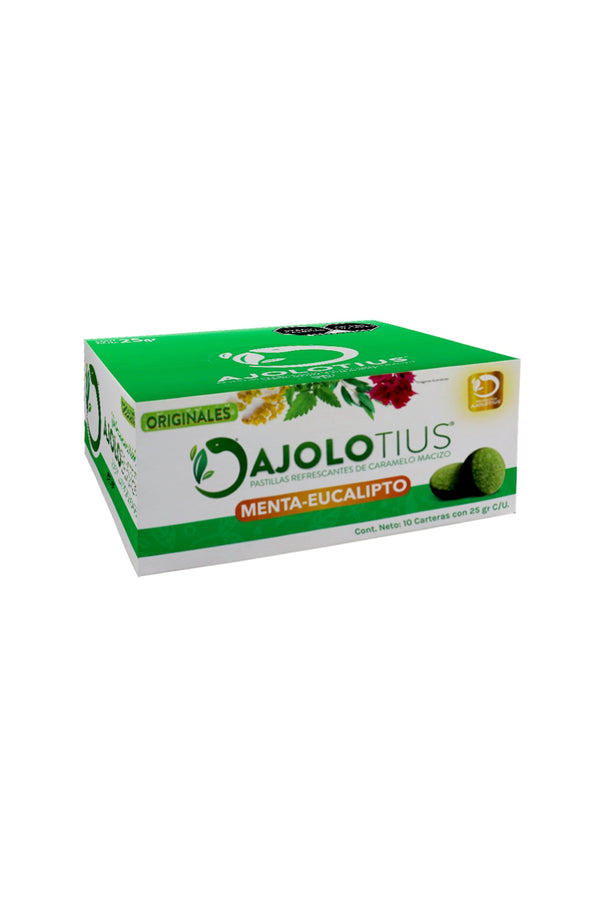 AJOLOTIUS EXHIBIDOR C/10 CARTERITAS = 100 PASTILLITAS REFRESCANTES 1X24  IEPS 8%