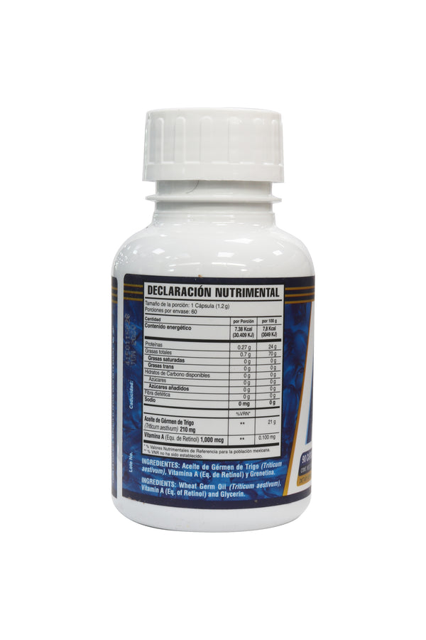 CAPS. VITAMINA A 1000 C/90 DE 1000 MG C/U. RETINIOL REFORZADA CON GÉRMEN DE TRIGO.