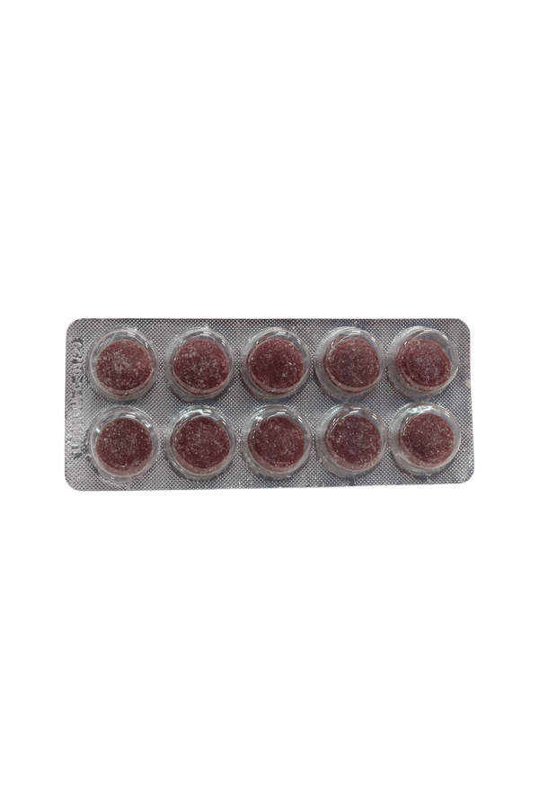 BLISTER AJOLOTIUS CARAMELO REFRESCANTE C/10 PZ DE 2.2 GR C/U. SABOR ELDERBERRY-GROSELLERO.
