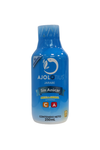 JARABE AJOLOTIUS SIN AZÚCAR C/250 ML. MEZCLA HERBAL & VITAMINAS C Y A.