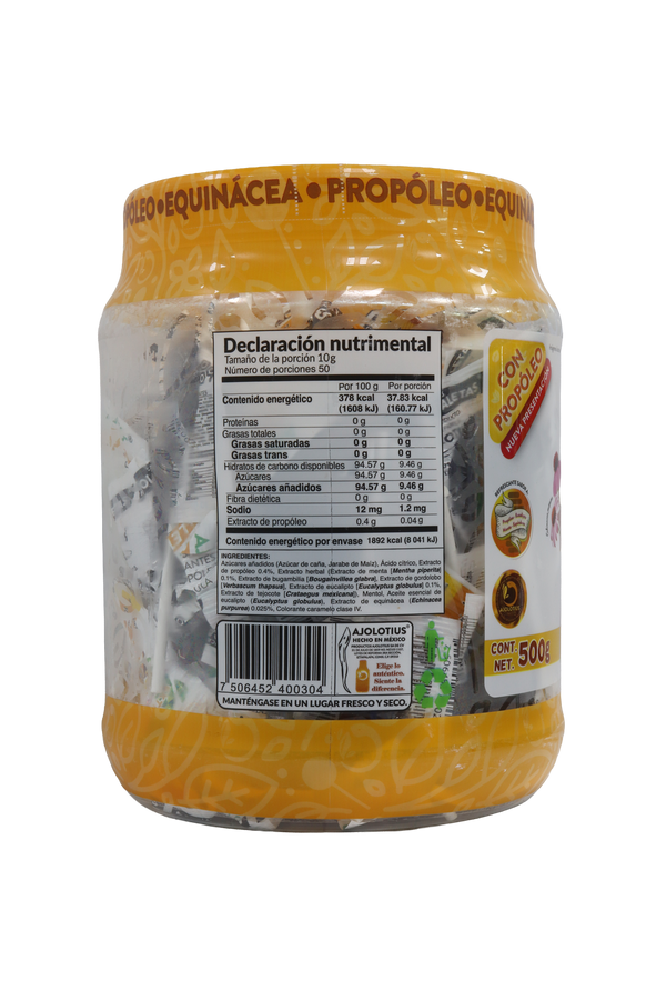 VITROLERO PALETA AJOLOTIUS CON EXTRACTOS HERBALES Y PROPÓLEO C/ 500 GR.