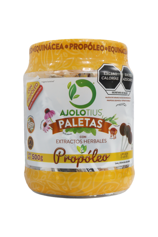 VITROLERO PALETA AJOLOTIUS CON EXTRACTOS HERBALES Y PROPÓLEO C/ 500 GR.
