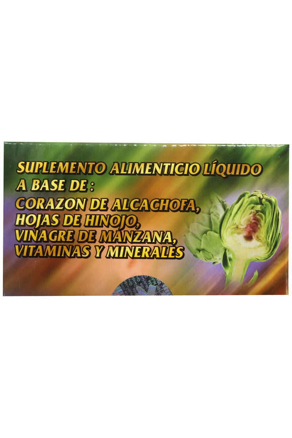 AMP. CORAZÓN DE ALCACHOFA SOLUCIÓN INGERIBLE C/30 AMP. DE 10 ML C/U. CORAZÓN DE ALCACHOFA, HOJAS DE HINOJO, VINAGRE DE MANZANA, VITAMINAS Y MINERALES. AHORA CON BROMELINA Y GUARANA.