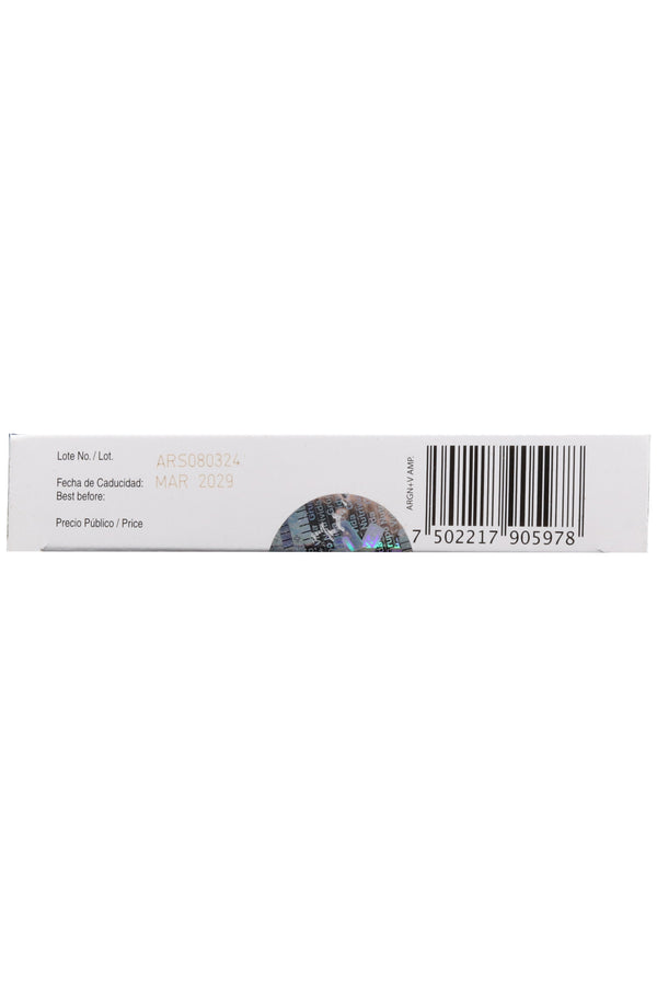 AMP. ARGN+V SOLUCIÓN INGERIBLE C/10 AMP. DE 10 ML C/U.  CARTÍLAGO DE TIBURÓN, COLÁGENO HIDROLIZADO, AJO, FENOGRECO, YUCCA, ALFALFA, VITAMINAS Y MINERALES. ADICIONADO CON COLÁGENO TIPO II.