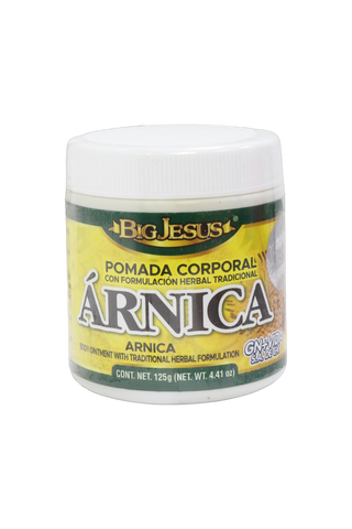 POMADA CORPORAL CON FORMULACIÓN HERBAL TRADICIONAL ÁRNICA C/ 125 GR. ARNICA BODY OINTMENT WITH TRADITIONAL HERBAL FORMULATION.