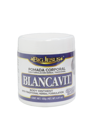 POMADA CORPORAL CON FORMULACIÓN HERBAL TRADICIONAL BLANCAVIT C/ 125 GR.  BODY OINTMENT WITH TRADITIONAL HERBAL FORMULATION.
