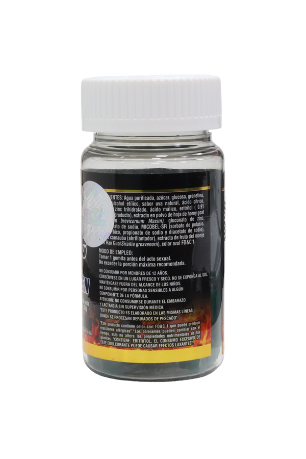 GOMITAS BLUE LOVE MEN C/10 DE 3 GR C/U. SABOR UVA. A BASE DE HORNY GOAT Y ZINC.