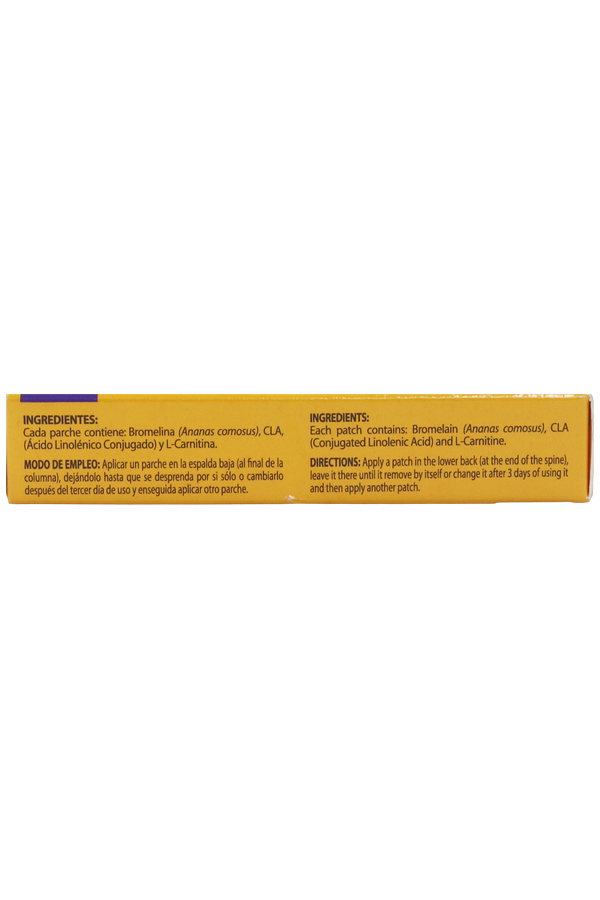 PARCHE CORPORAL COSMÉTICO BROMELINA, CLA Y L-CARNITINA. PARCHE COSMÉTICO C/1. UNIDOSIS.