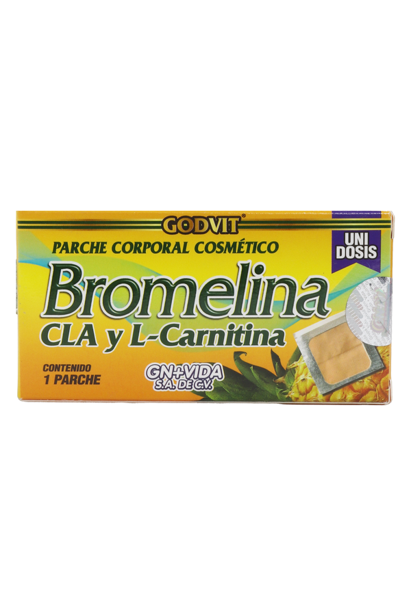 PARCHE CORPORAL COSMÉTICO BROMELINA, CLA Y L-CARNITINA. PARCHE COSMÉTICO C/1. UNIDOSIS.