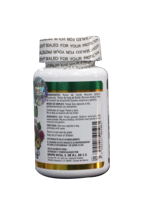 CAPS. CARDO MARIANO, BOLDO Y ALCACHOFA C/60 DE 500 MG C/U. GODVIT.