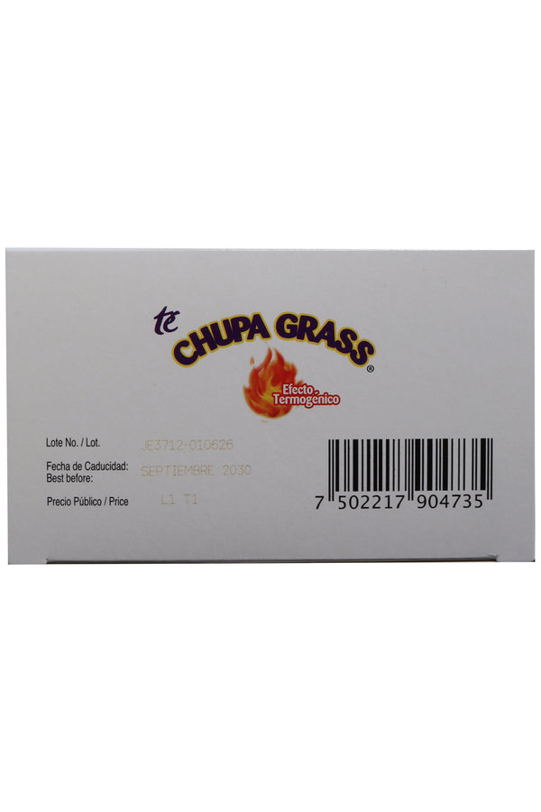 TÉ CHUPA GRASS C/30 SOBRES 3 GR C/U. A BASE DE JENGIBRE, CENTELLA ASIATICA, CASTAÑO DE INDIAS, PIÑA, LINAZA Y CANELA. EFECTO TERMÓGENICO. CERTIFICADO DE CALIDAD HARPC.