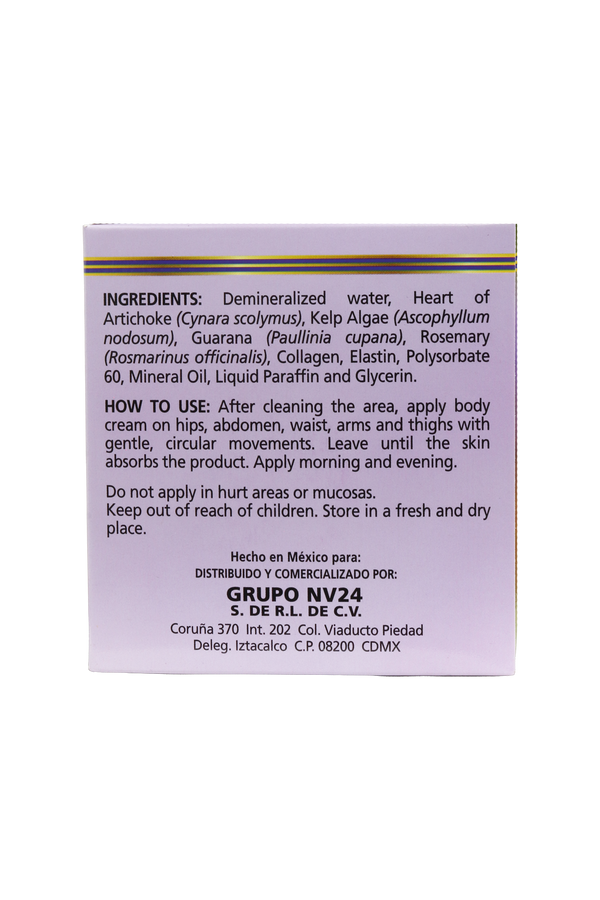 CREMA CORPORAL COSMETICA DE CORAZÓN DE ALCACHOFA C/300 GR + 200 GR GRATIS. ADICIONADA CON ALGAS KELP, GUARANÁ, ROMERO, COLÁGENO Y ELASTINA.