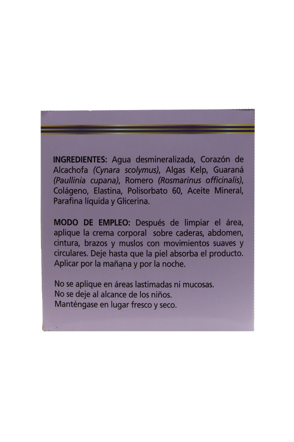 CREMA CORPORAL COSMETICA DE CORAZÓN DE ALCACHOFA C/300 GR + 200 GR GRATIS. ADICIONADA CON ALGAS KELP, GUARANÁ, ROMERO, COLÁGENO Y ELASTINA.