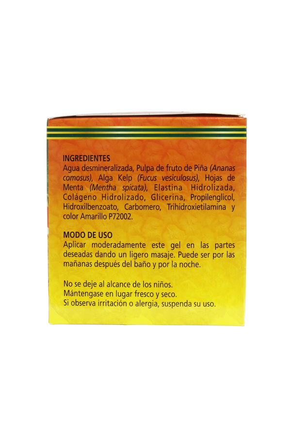 GEL CORPORAL COSMETICO PIÑALIFE 300GRS. A BASE DE PIÑA, ALGAS KELP, COLAGENO HIDROLIZADO, ELASTINA Y MENTA.