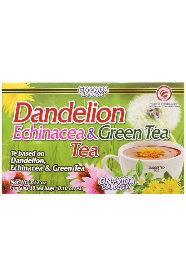 TÉ DE DIENTE DE LEÓN, EQUINACEA Y TÉ VERDE /30 SOBRES 3GR C/U. CERTIFICADO DE CALIDAD HARPC.