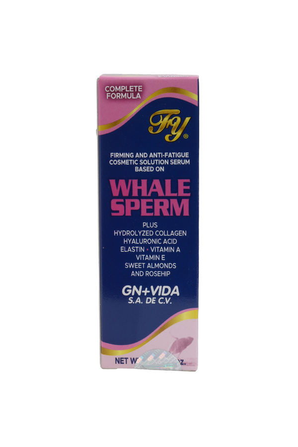 SOLUCIÓN COSMÉTICA UNISEX SERÚM DE ESPERMA DE BALLENA 50ML. CON COLÁGENO HIDROLIZADO, ÁCIDO HIALURÓNICO, ELASTINA, VIT A, VIT E, ALMENDRAS DULCES Y ROSA MOSQUETA.