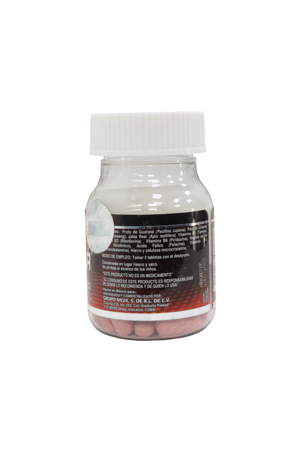 TBS. H-BEMAMINA C/30 DE 500 MG C/U. ADICIONADO CON VITAMINAS DEL COMPLEJO B, GUARANA, GINSENG Y JALEA REAL.