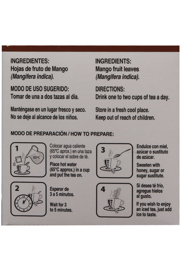 TÉ DE HOJAS DE MANGO C/30 SOBRES DE 3GR C/U.