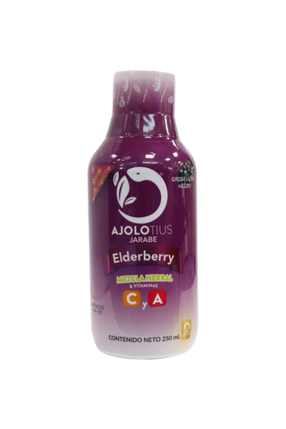 JARABE AJOLOTIUS ELDERBERRY C/250 ML. MEZCLA HERBAL & VITAMINAS C Y A.