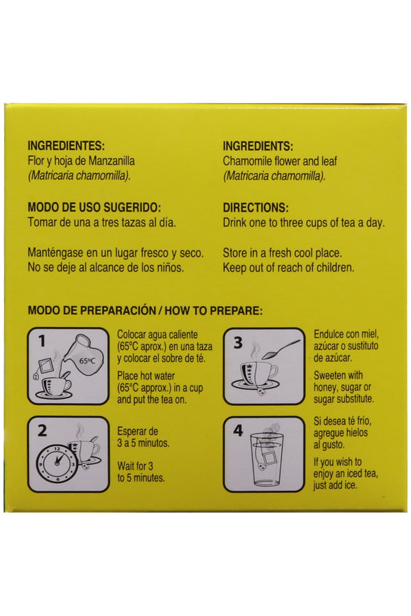 TÉ MANZANILLA C/30 SOBRES DE 3GR C/U. CERTIFICADO DE CALIDAD HARPC.