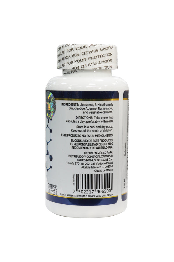 CAPS. NAD + RESVERATROL C/30 DE 500 MG C/U.